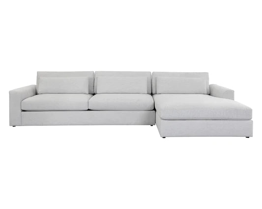 Light grey sectional contemporary sleek design