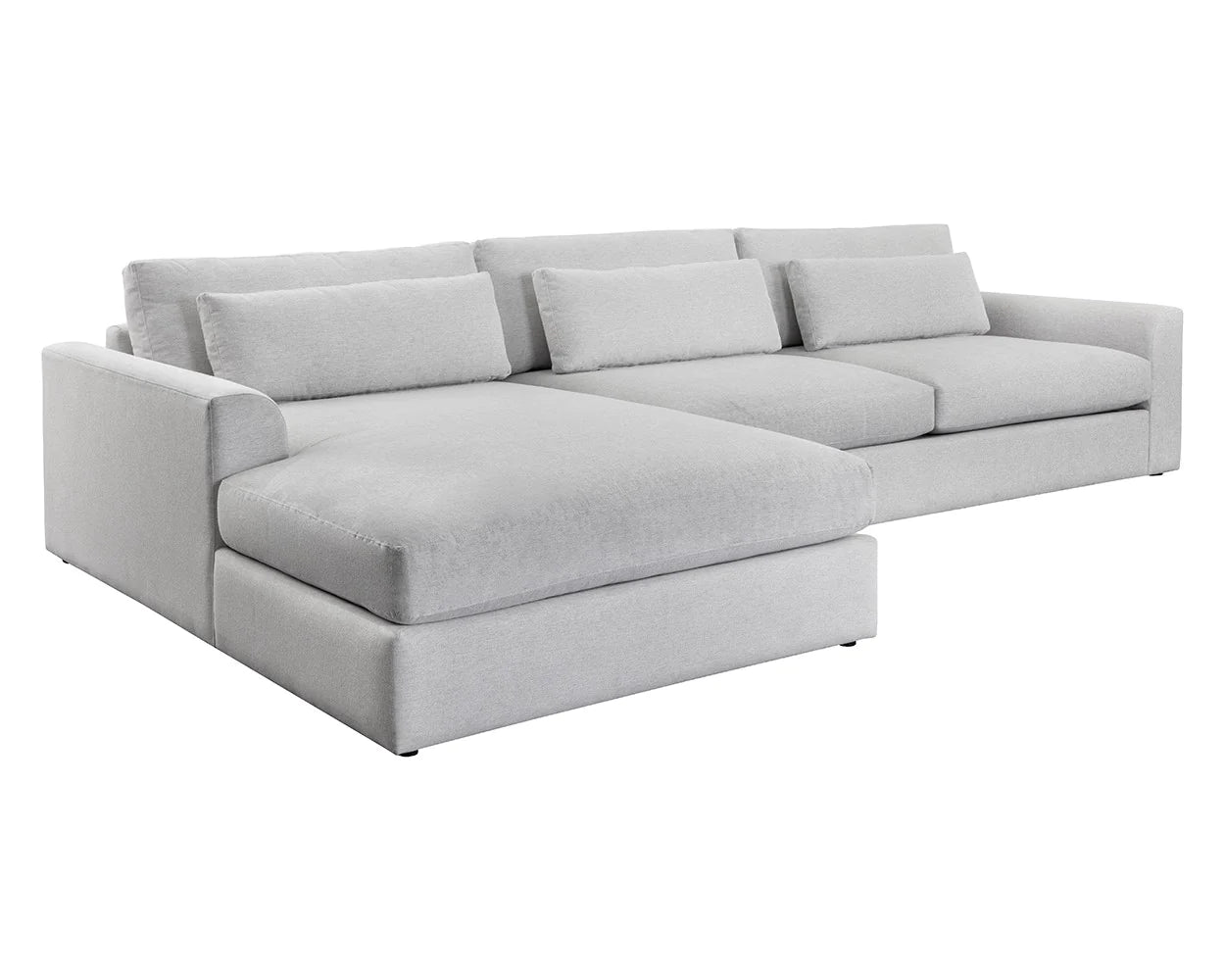 Light grey sectional contemporary sleek design