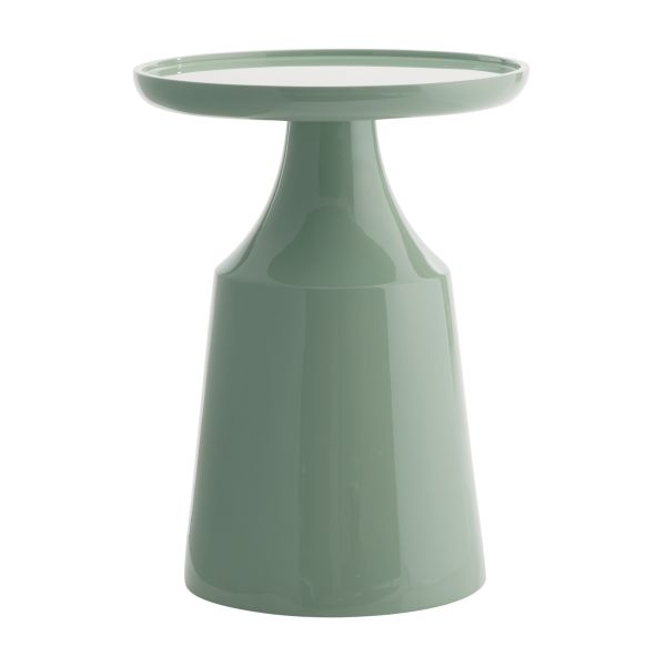 Lacquer mint green accent table with round top