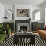 Lenny Chair, Hand Woven Rug, Jackson Coffee Table, Tufted Mid-Century Modern Design Sofa - Living Room Interior 142 Moore