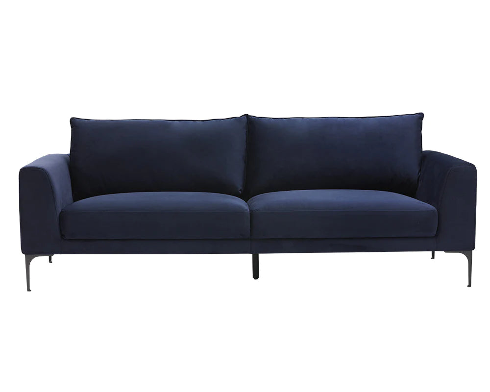 Sleek Sofa with Black Steel Feet