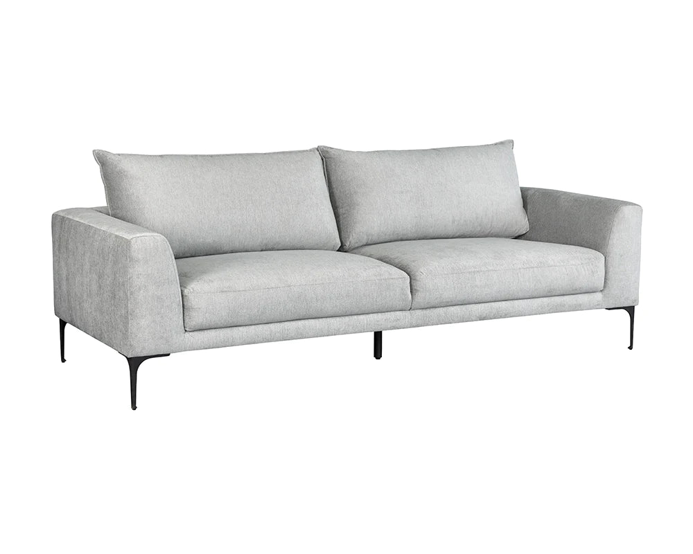 Sleek Sofa with Black Steel Feet