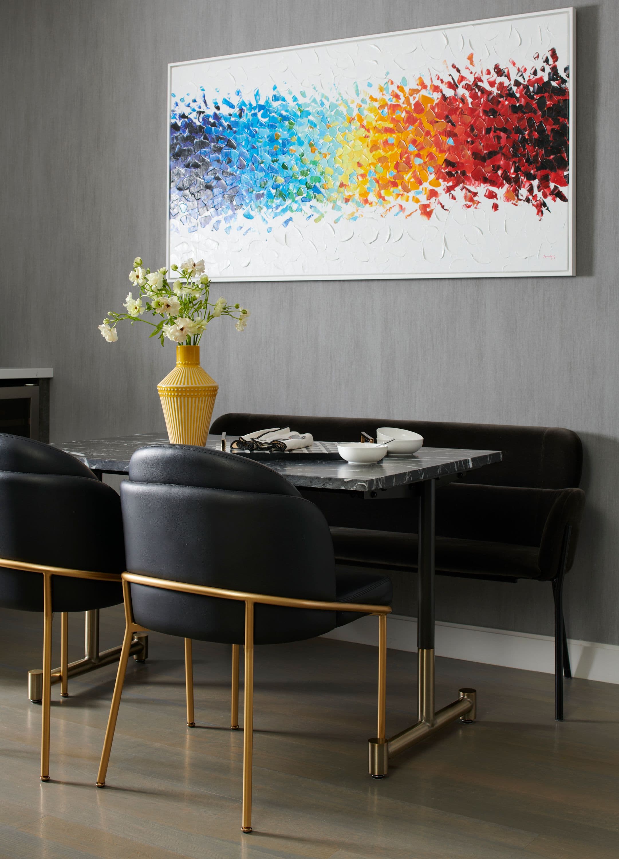 contemporary, glam dining room designed by Homekin