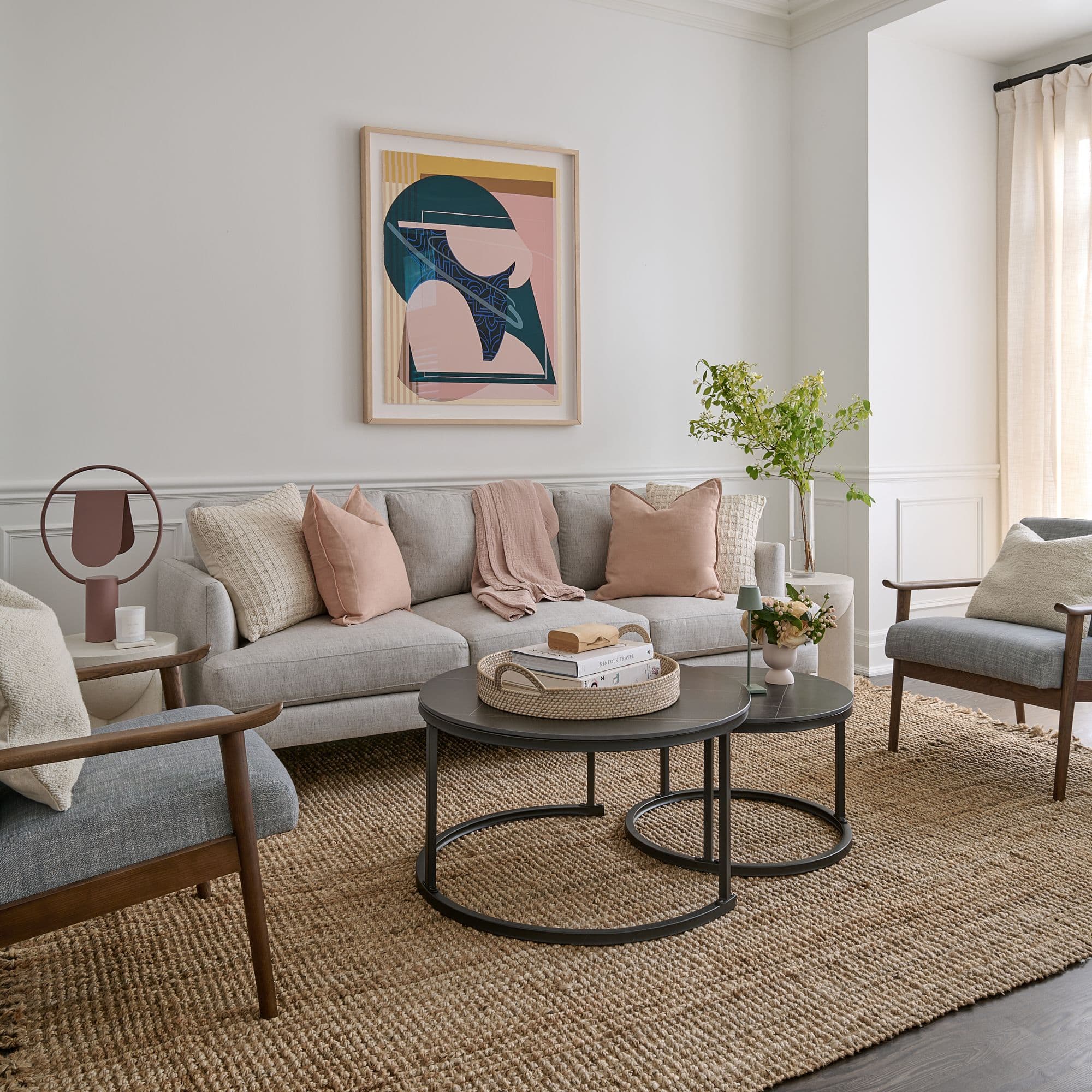 mid-century mid-century modern room designed by Homekin