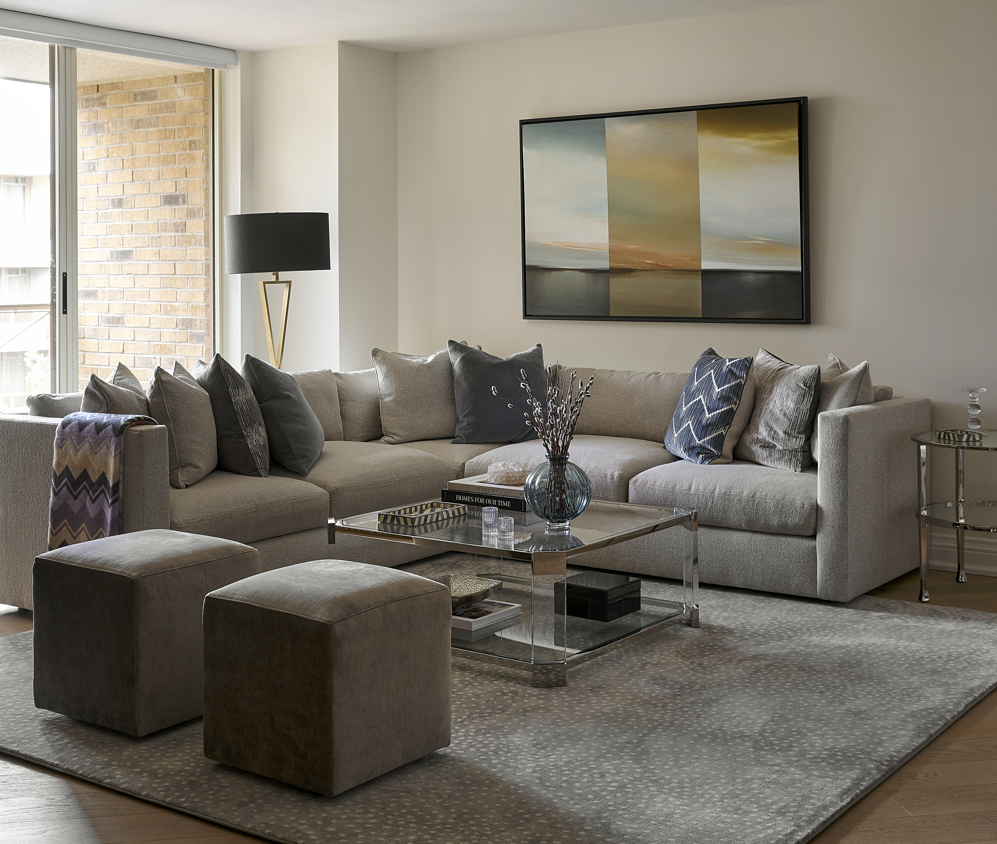 Luxury Florida Living Room Interior By Homekin featuring Yellow, Blue. and Green colors