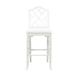 Chippendale bar stools in white lacquer