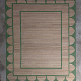 Scalloped edge jute rug in green From Jaipur with Love