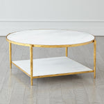 Marble and brass coffee table interior style transitional and classic