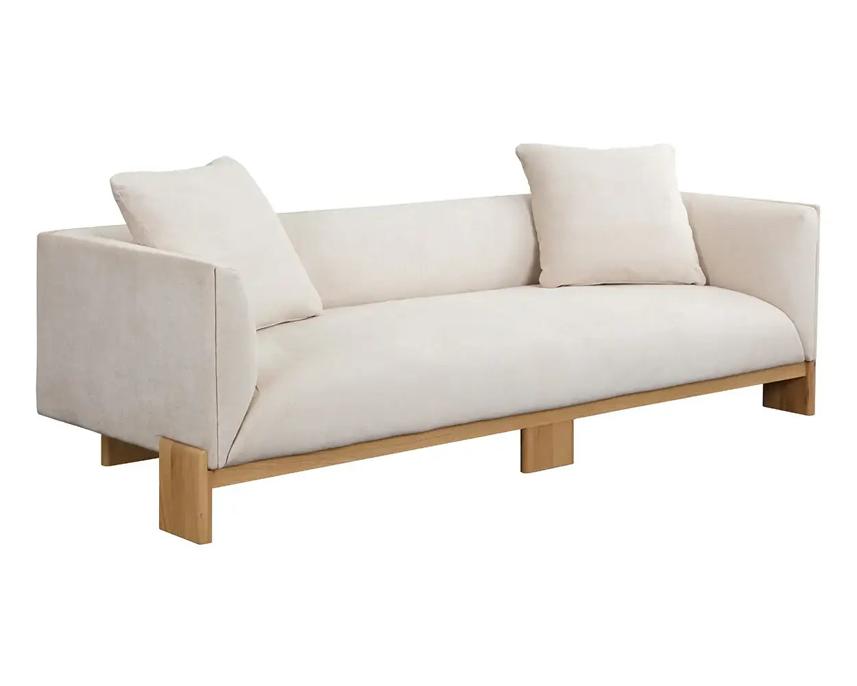 netural sofa with wood legs