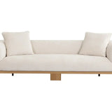 neutral sofa with wood legs