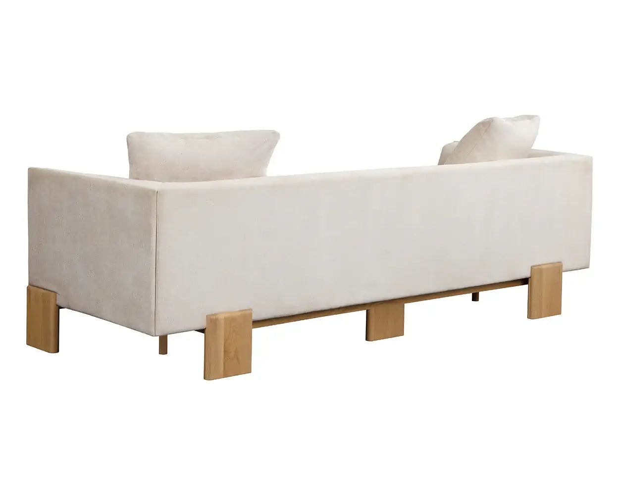 neutral sofa with wood legs