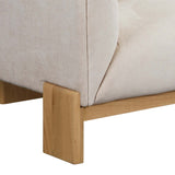 neutral sofa with wood legs