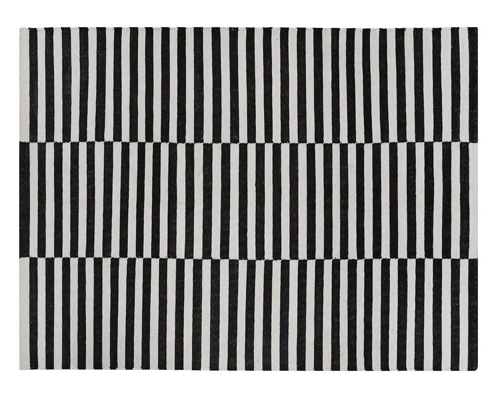 Black and white stripe contemporary rug interiors