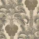 Hollywood palm wallpaper in cream with metallic accent