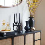 cane cabinet, black vases, tom ford, contemporary design, interior designer, interior decor, home design, home decor