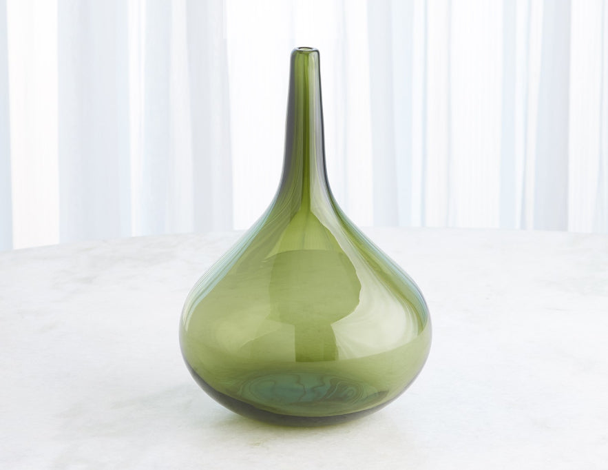 Zenith glass blown green vase stunning home decor accent