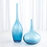 Zenith glass blown blue vase stunning home decor accent