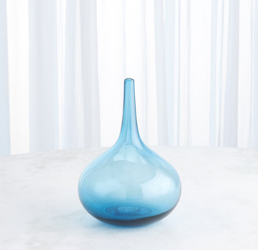 Zenith glass blown blue vase stunning home decor accent