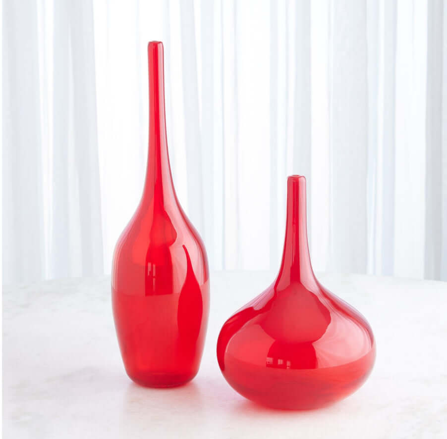 Zenith glass blown red vase stunning decor accessory