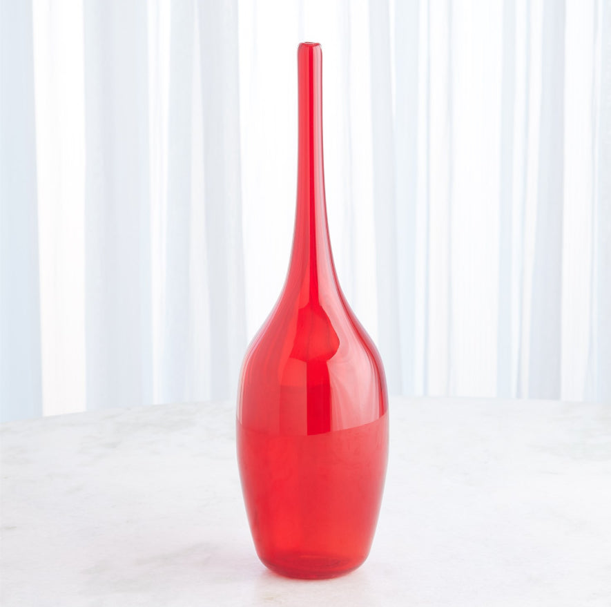 Zenith glass blown red vase stunning home decor accent