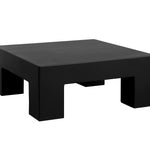 Black cement square coffee table contemporary design interior style