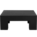 Black cement square coffee table contemporary design interior style