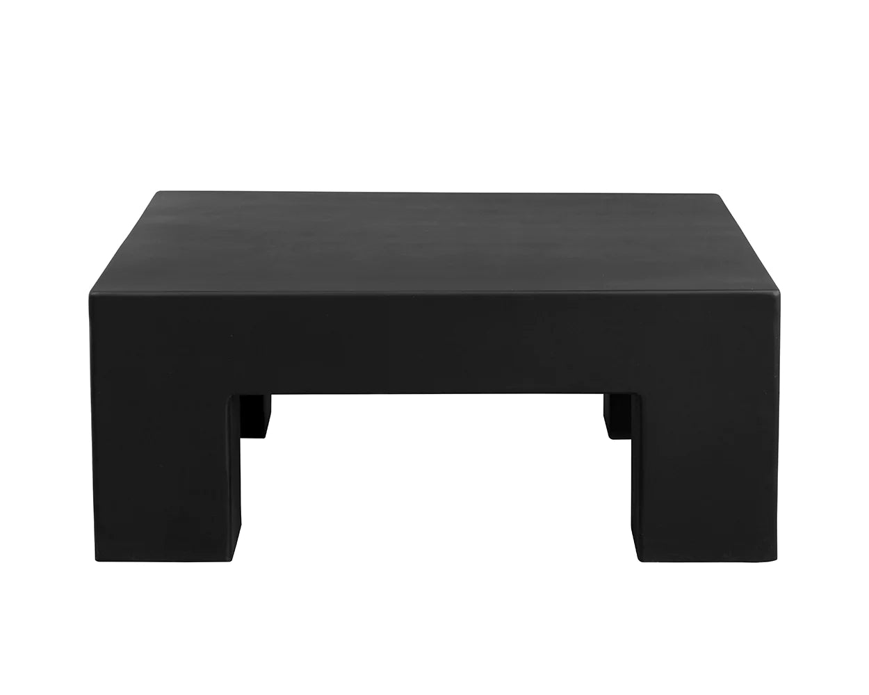 Black cement square coffee table contemporary design interior style