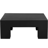 Black cement square coffee table contemporary design interior style