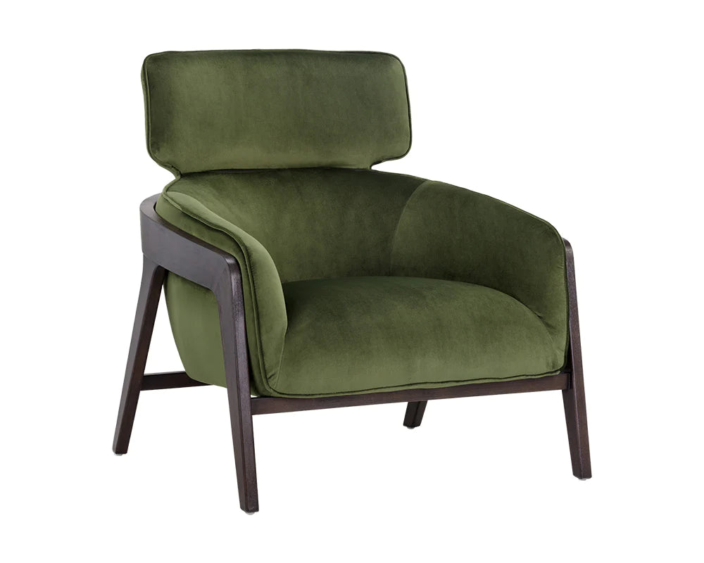 Hunter green velvet with black legs living room armchair contemporary design