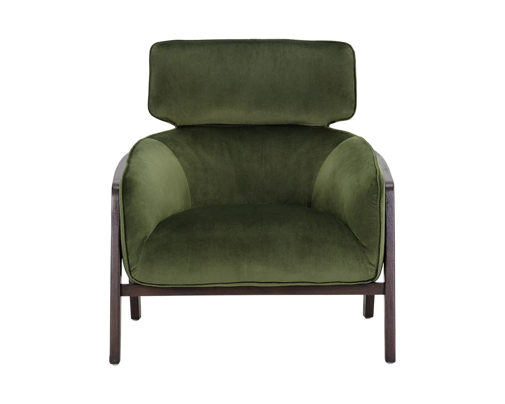 Hunter green velvet with black legs living room armchair contemporary design