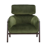 Hunter green velvet with black legs living room armchair contemporary design