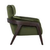 Hunter green velvet with black legs living room armchair contemporary design