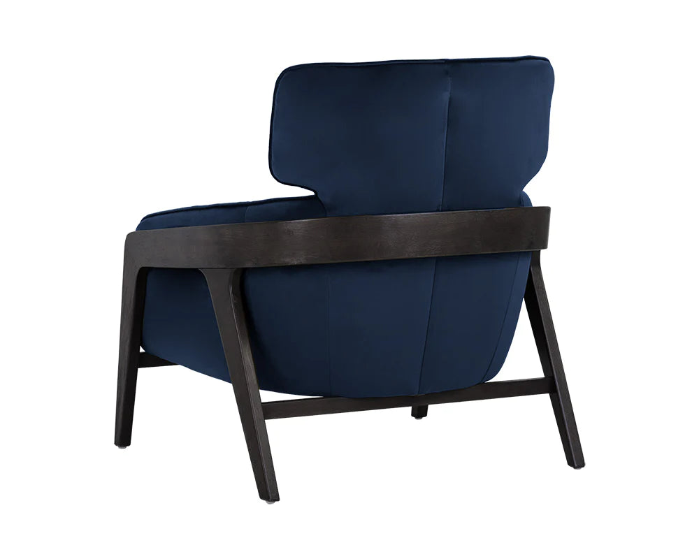 Navy blue velvet with black legs living room armchair contemporary design