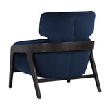 Navy blue velvet with black legs living room armchair contemporary design