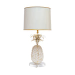 Pineapple white and gold trim table lamp