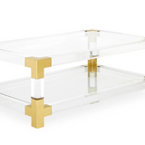 Acrylic and brass coffee table elegant and sophisticated style