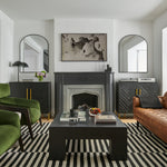 Lenny Chair, Hand Woven Rug, Jackson Coffee Table, Tufted Mid-Century Modern Design Sofa - Living Room Interior 142 Moore 