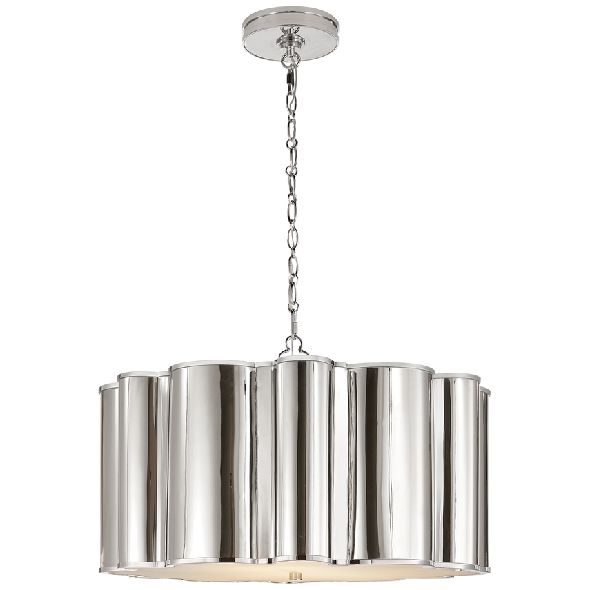 Clover hanging shade in silver sophisticated elegant light fixture