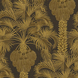 Hollywood palm black & gold wallpaper with metallic accent